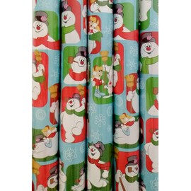 Large Roll -Frosty Christmas Wrapping paper- 70 Sq. Ft.,Multi