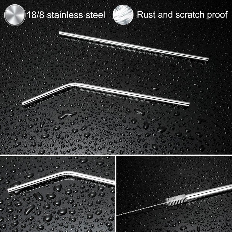 MIXIAO Stainless Steel Drinking Straws, Reusable Metal Drinking Straws with