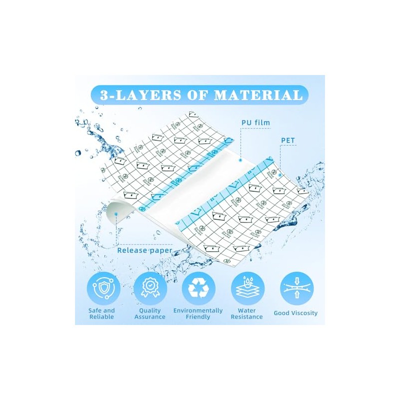 Second Skin Tattoo Cover, 50Pcs Waterproof PU Film Bandage for