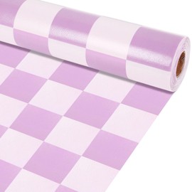 Purple Checked Bulletin Board Roll Reusable Waterproof Erasable Bulletin Board Resistant Poster Non-Woven Fabric Bulletin Board Roll for Easter Classroom Decor Wrap Paper 15.55" x40ft