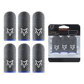 Extended Edition 6D Gaming Finger Sleeves,Mobile Game Finger Sleeves, Pack of 6, Highly Conductive 100% Silver Thread, Durable 24-Needle Weave (Blue)