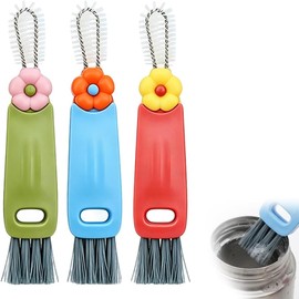 Cepillo de Limpieza 3 en 1 para Tapas de Tazas y Botellas de Agua 3 Piezas