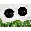 Black Cat Faces Car Coaster for Cup Holders 2.56" Ceramic