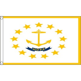 Rhode Island Flag - 5 x 3 FT - US State - 100% Polyester With Eyelets Banner - FlagSuperstore