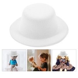 NUOBESTY Mini Felt Top Hats DIY Black Felt Top Hats Miniature Formal Hats for DIY Crafts Snowman Ornaments,4pcs(White)
