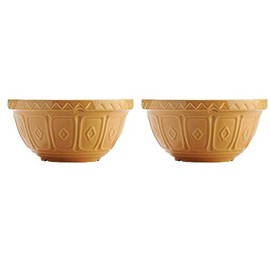 Mason Cash Chip Resistant Earthenware Mixing Bowl 21cm Beige (Pack of 2)