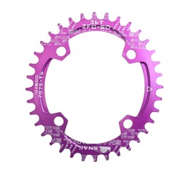 DJC Bike Chainring 104BCD Oval 32t 34t 36t 38t Tooth Narrow Wide 7/8/9/10/11/12 Speed Ultralight MTB Mountain Bike 104 BCD Chainwheel,11# Oval Purple,36T