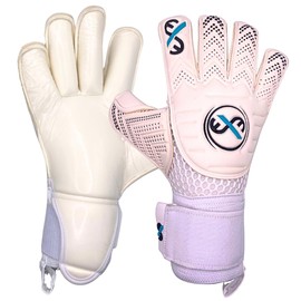 ExE-GK Elevate Pro Goalkeeper Gloves Roll Finger Internal Grip Dots Double Wrist Strap White and Black features Latex backhand Sizes 7-11 Adult Junior Kids Youth 4mm Professional Contact Latex (9)