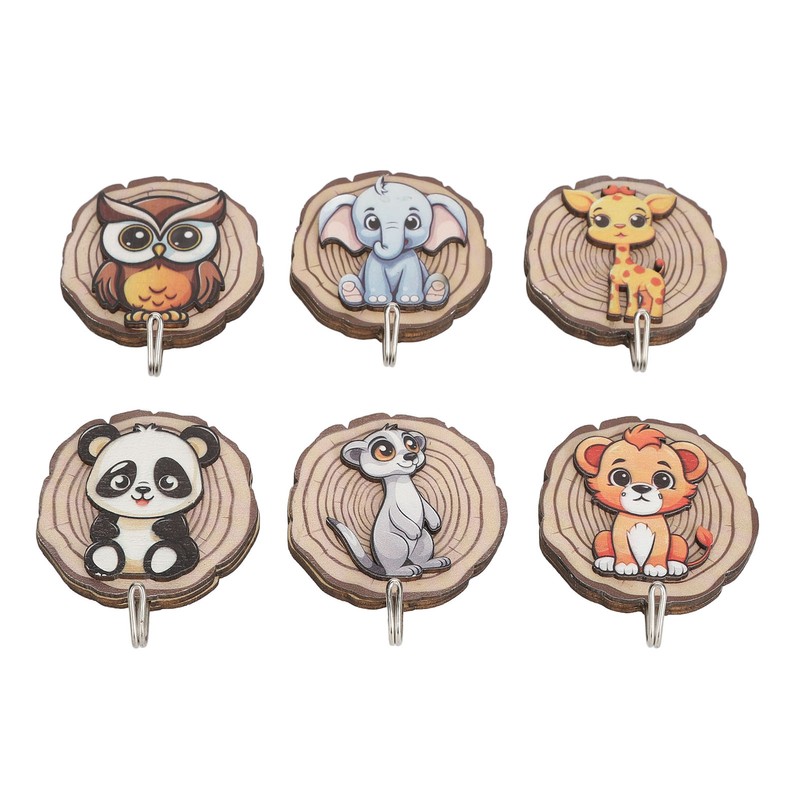 Children Cartoon Clothes Hook No Drilling Lovely Self Adhesive Kids