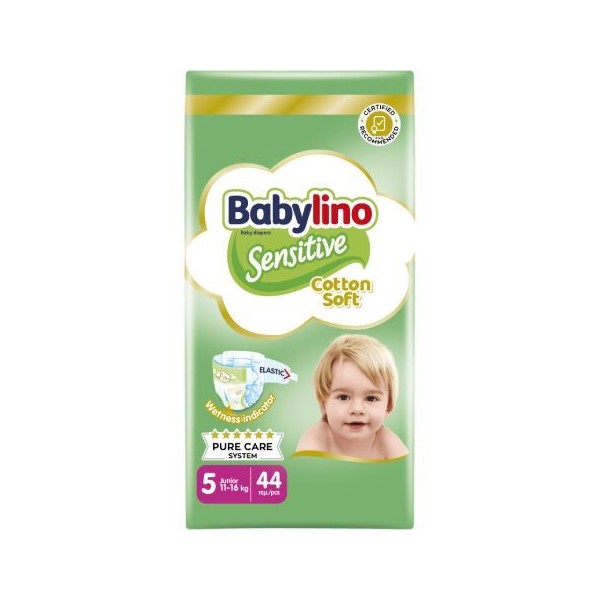 Babylino Sensitive Cotton Soft No5 (11-16 Kg), 44pcs