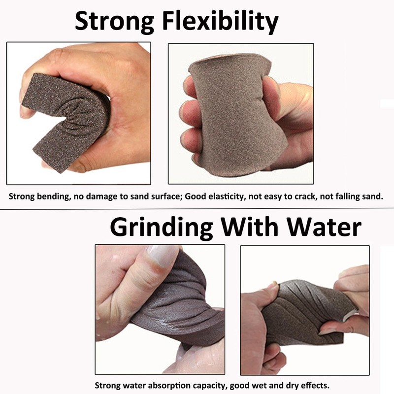 Tnisesm 6Pcs Sanding Blocks 60/80/120/180/220 Grits Sanding Sponge,for Drywall Wood