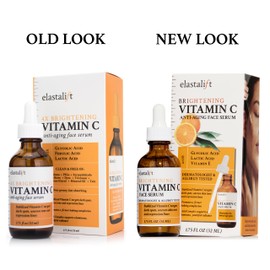 Elastalift Vitamin C Facial Serum For Age Spots, Wrinkles, & Expression Lines. Anti-Aging Face Serum W/Vitamin C & Hyaluronic Acid Brightens Skin To Promote Healthier Skin Complexion, 1.75 Fl Oz