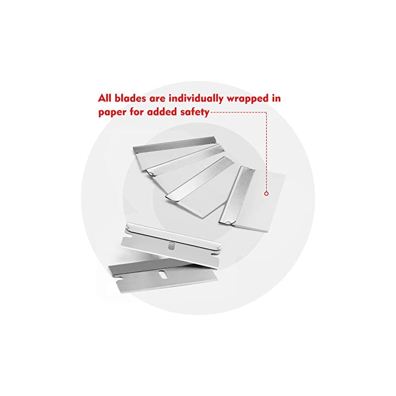 WORKPRO 100-Pack Single Razor Edge Blades, Industrial Scraper Razor Blades,