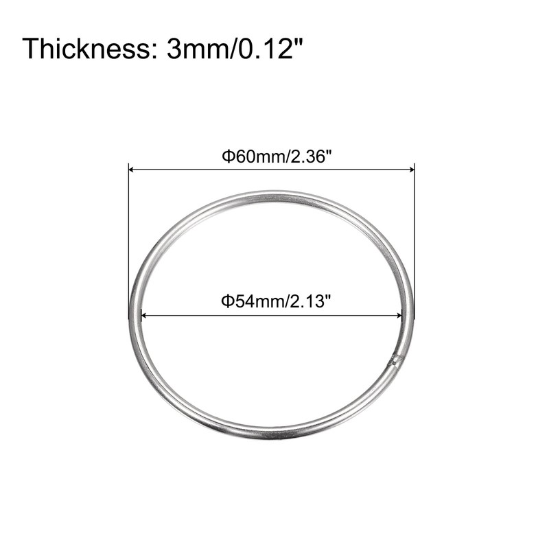 sourcing map Stainless Steel 304 O Rings, Pack of 8,