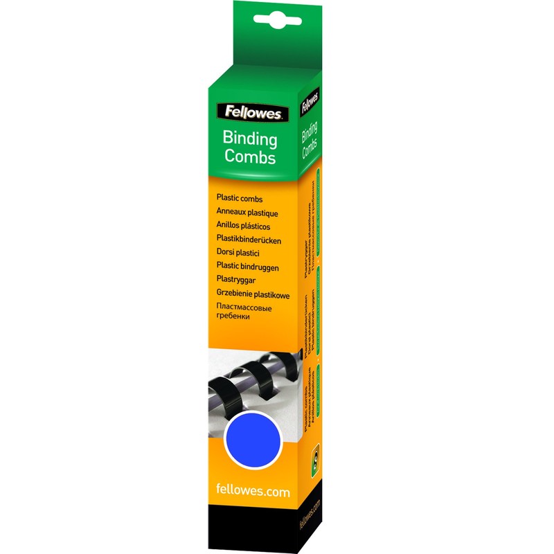 FELLOWES Plastic Binding Comb 8 mm Blue A4 Retail 25PK