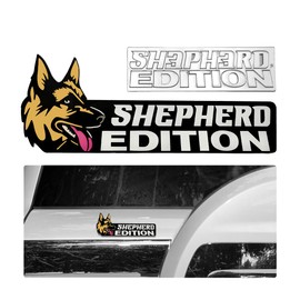 SHMZK Dog Edition Car Badges Laser Cutting Cars Vehicle Emblem, 3D Funny Dog Edition Car Badges Decals Bumper Stickers, Cute Animal Decor Vehicle Exterior Emblems Badge (Shepherd)