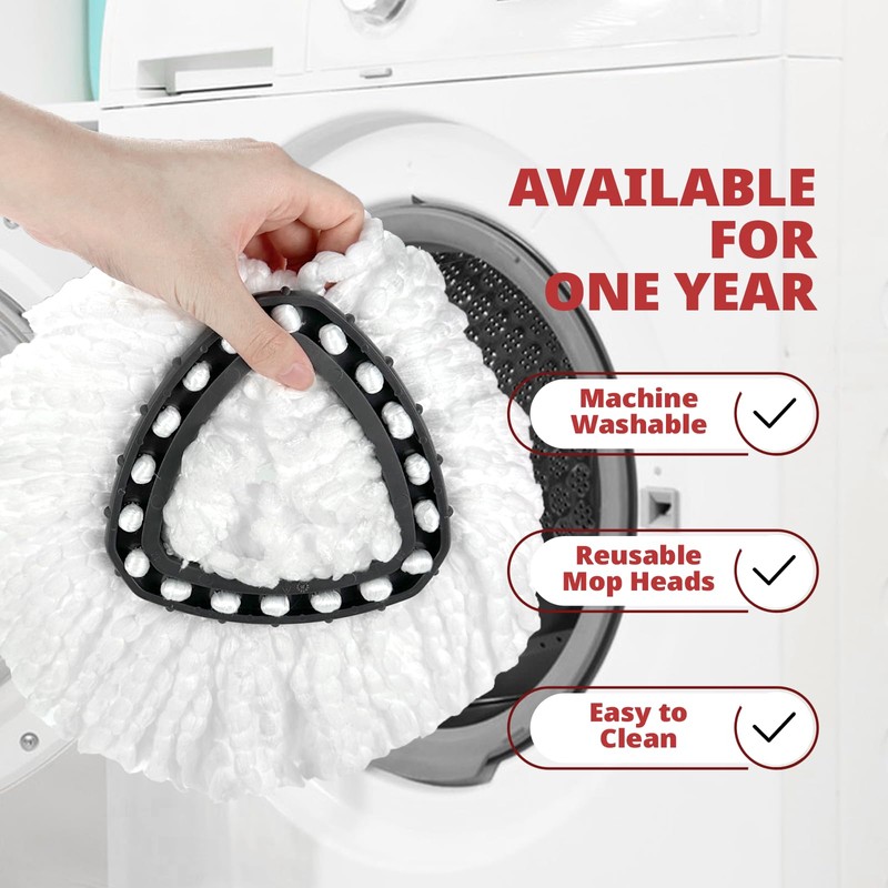 Mop Replace Head, 3 Pack Spin Mop Replacement Head for