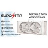 EUROSTAR Twin Window Fan, White, 33 Inch