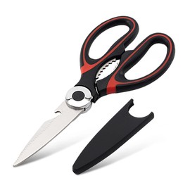 ATB Scissor Heavy Duty Shears with Protective Sheath Meat Scissors, Stainless Steel Multi-function Scissors For Food Chicken Poultry Fish Pizza Herbs (Meat Scissor 1)