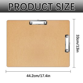 6 PCS Extra Large 11x17 clipboard, Wood Cleats with Low Profile Clips for Drawing, Sketching, and Art Boards, Landscape Layout (3mm Thickness