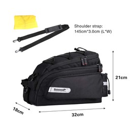SUNELFFY Bike Trunk Bag Bike Rack Bag Bike Rear Seat Bag Pannier Back Frame Bag Waterproof Saddle Bag Shoulder Bag Bicycle Bag