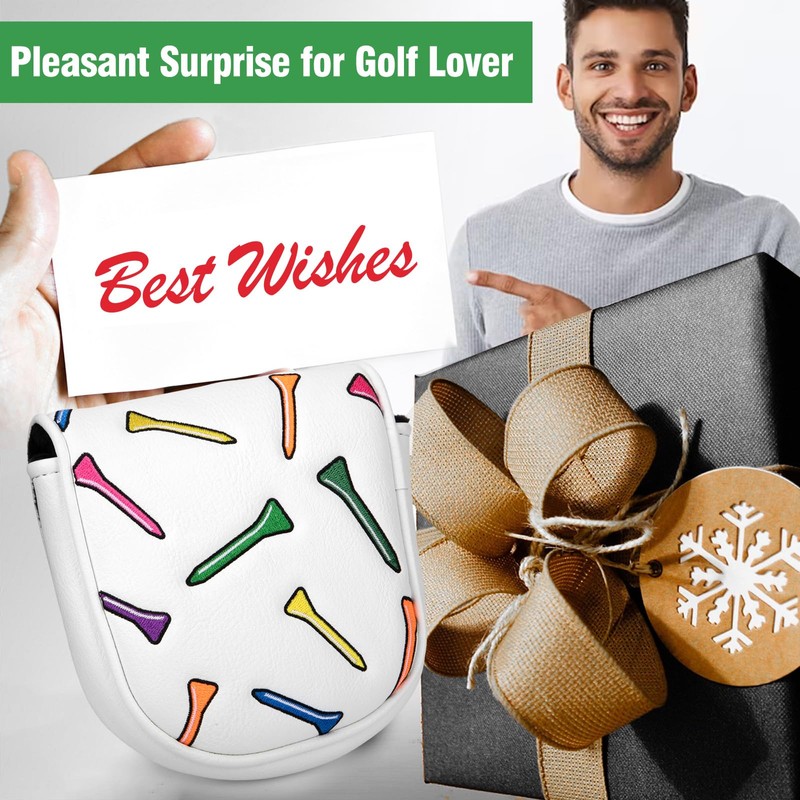 Golf Putter Cover DF3 Mallet Putter Headcover Colorful Tee Golf