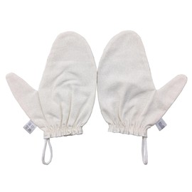 Garshana 100% pure Raw Silk,Ayurvedic Dry Brushing Gloves,Hanging Ring,2Pcs