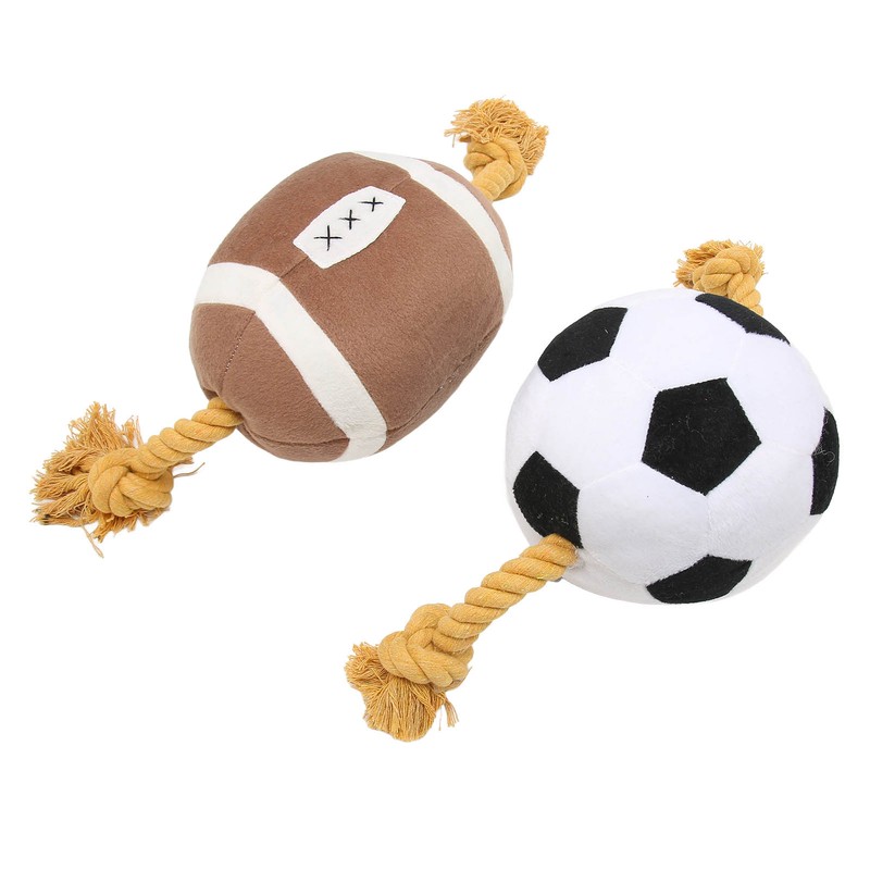 Football Dog Toy Outdoor Interactive Fun Cotton Rope Football Puppy