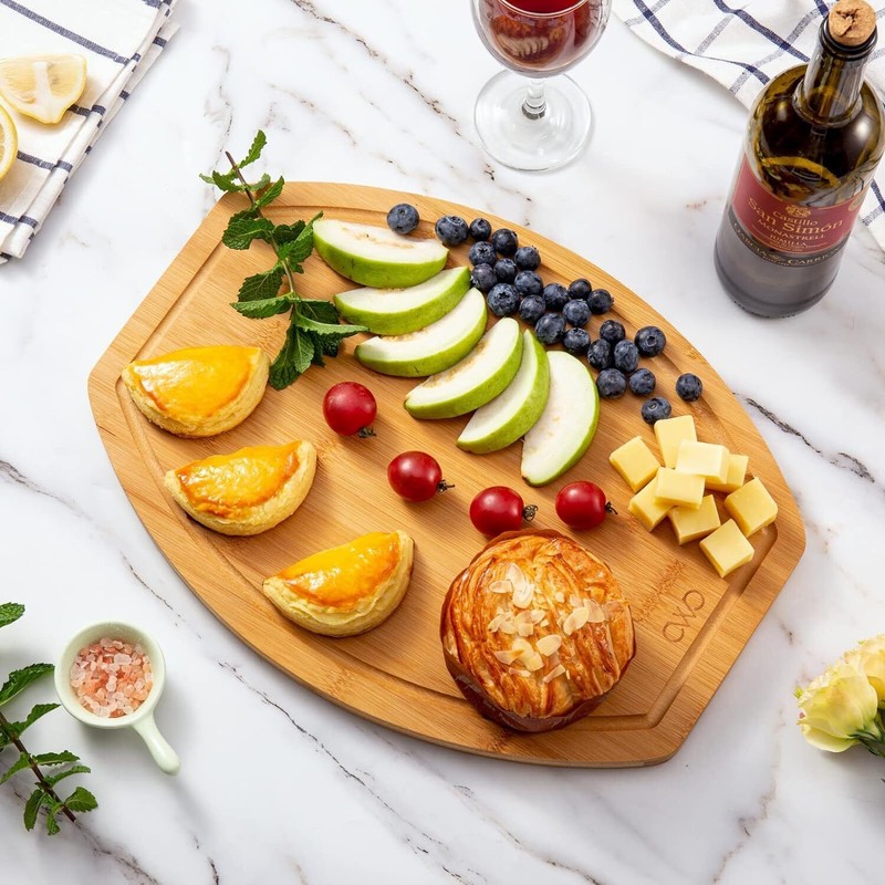 Kitchen Rectangular Kitchen Bamboo Cheese Charcuterie Cutting Thick Board, 15.75"x11.8"