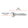 Truper Expert PET-6C, Llave ajustable (perico), 6" profesional cromada