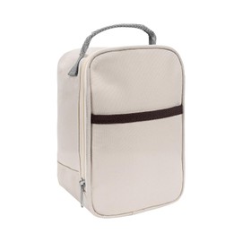 Linkidea Insulated Food Container Bag, Thermal Bag with Pocket, Portable for Office, Work, Outdoor, Picnic, Compatible with 16oz Thermos, Hydrapeak, Wolff, Goodful (Beige)