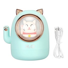 Humidifier Aroma Diffuser Cat Shape 400ml Capacity Timing Humidifier Home Decoration for Room Office Blue Green