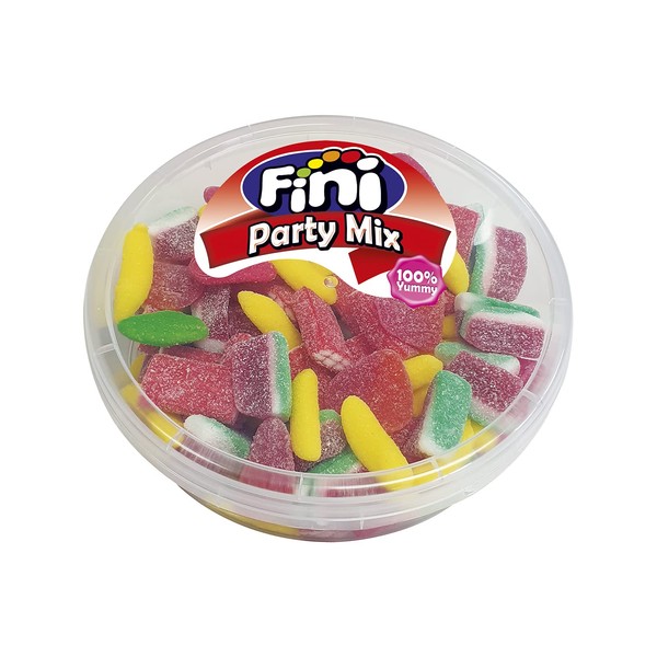 Party Mix Container, Fruit Gum Assortment, Sweets, Watermelon, Banana, Heart Jelly, Bean Shape, Varied