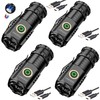 UNROEVS Mini Flashlight 2550 Lumens Rechargeable USB C Charging, Small