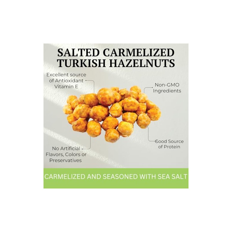 Otto Nuts - Salted Caramelized Turkish Hazelnuts, Non-GMO Naturally Vegan