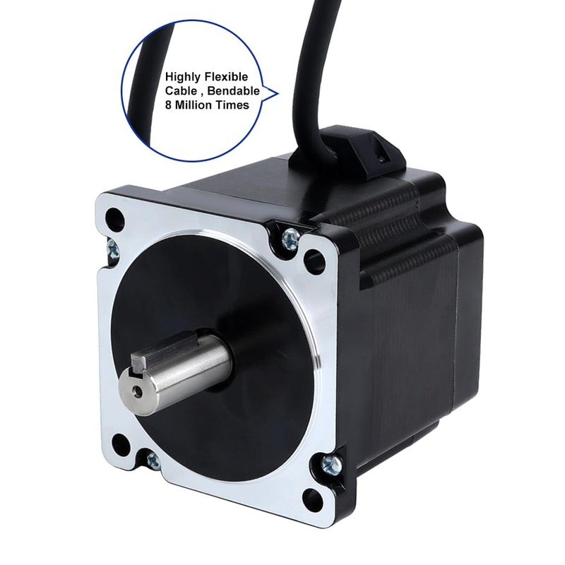 STEPPERONLINE Nema 34 Stepper Motor 4.8Nm(679.87oz.in) 6.0A 14mm Key-Way Shaft