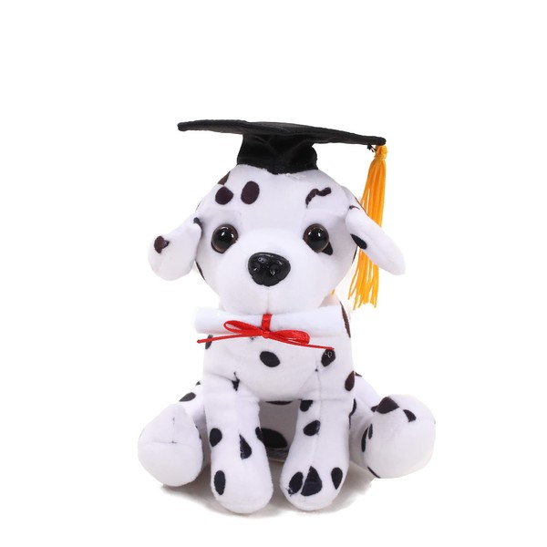 Plushland Cuddly Dog Toy, Graduation Cap and Diploma Stuffed Animal Plush Toys, for Graduation Day 8 Inch (Dalmatian)