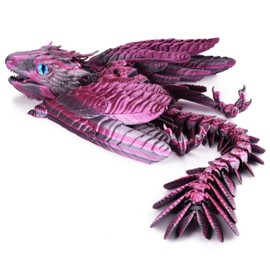 Guwewu Feathered Wyvern Dragon, 3D Printed Dragon, Articulated Dragon, Fidget Dragon, 3D Printed Toys, Desktop Pet (Stellarscale)