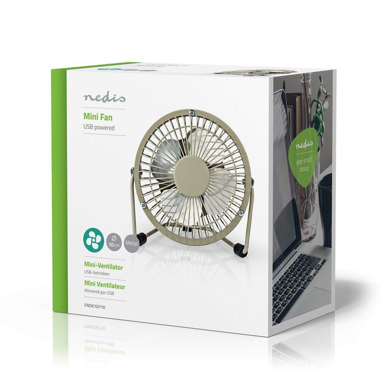 NEDIS FNDK1GY10 Table Fan Powered by USB Diameter: 100 mm
