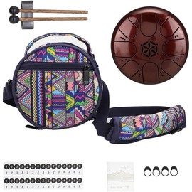 Professional Rain Drum for Outdoor Garden, Natural Chakra Drum for Outdoor Rain, Drum Rain Chime Waterproof Chakra Drum, 5 Inches, 8 Notes (Golden)