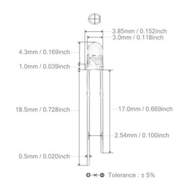 Chanzon 100 pcs 3mm RGB Multicolor Slow Blinking (Multi Color Changing) Dynamics LED Diode Lights (Flashing Round DC) Bright Lighting Bulb Lamps Electronics Components Flicker Light Emitting Diodes