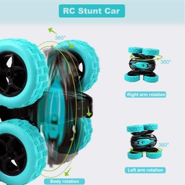 Remote Control Stunt Car for Boys: RC Car 4WD Child Hobby Cars 5 6 7 8 9 10 11 12 Toys Boys Girls Kids Gifts Fast 360°Flip Travel Activity Game Birthday Gift 6-8 8-12 Cool Christmas Stuffer Outdoor