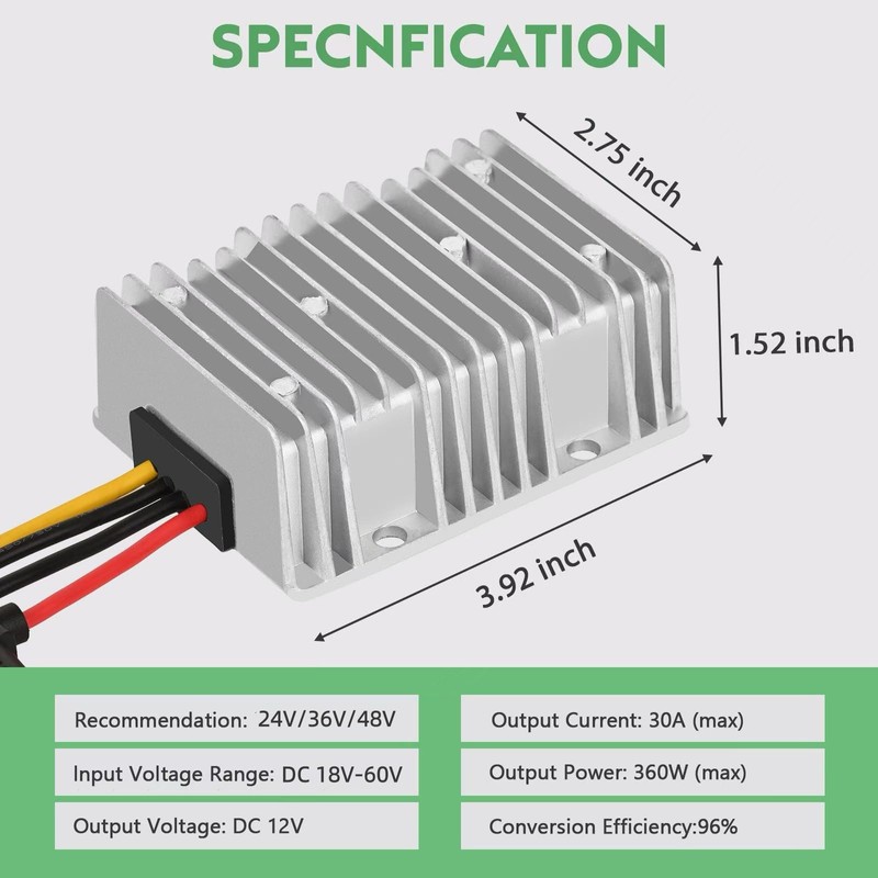 Acridine 30A 360W DC18V 20V 24V 36V 48V to 12V