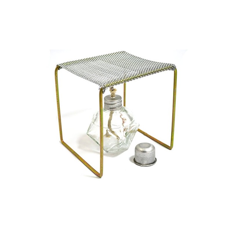 Eisco Labs Alcohol Burner with Burner Stand (Approx. 5"x5"x5") Starter