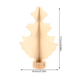 JOINPAYA 4 Pieces Wooden Christmas Tree DIY: Natural Unfinished Crafts Wooden Ornaments Cutouts Embellishments for Hanging Christmas Decoration