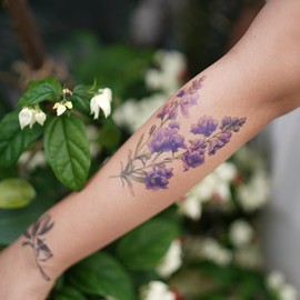Iris Flower Tattoo - Iris Temporary Tattoo/Floral Flower Iris Purple Tattoo Feminine Women