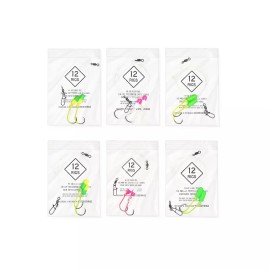 BluefinTackleCo 6 Pack 'Coquina Shells' Pompano Surf Fishing T-Knot Rigs **Color Matched Hooks - 1/0