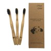 Children's Bamboo Toothbrushes Set of 3 with Bamboo Wood Handle