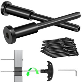 Toscoco 14 Pack Black Cable Railing Kit Invisible Receiver&Threaded Stud End for 1/8" Cable Railing System, T316 Marine Grade Swage Tensioner Hardware for 2x2 Wood Metal Post, with Custom Hex Wrench