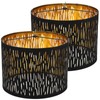 2 Pcs Black Lamp Shades, Hollow Carved Fabric Lampshades for
